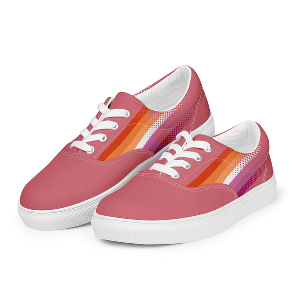 Lesbian Pride Colors Original Pink Lace-up Shoes - Women Sizes