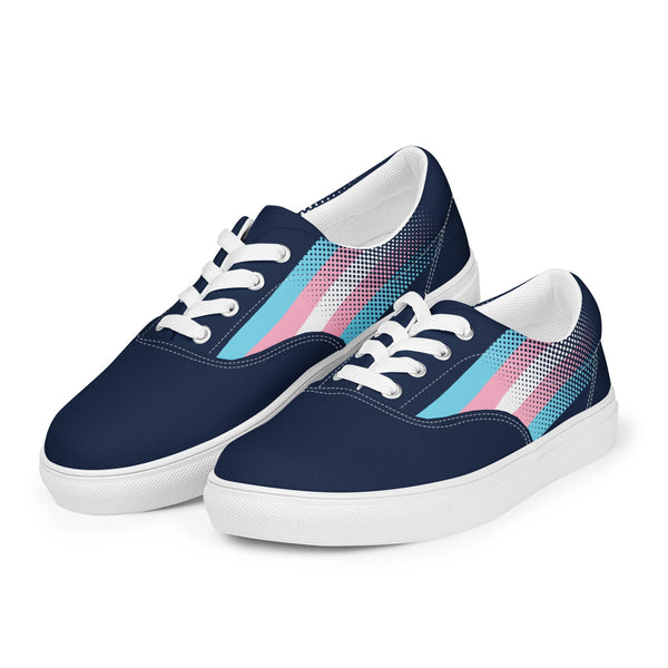 Transgender Pride Flag Navy Lace-up Shoes