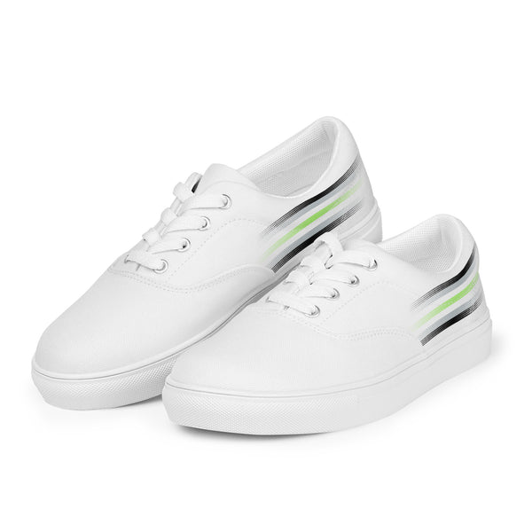 Casual Agender Pride Colors White Lace-up Shoes - Women Sizes