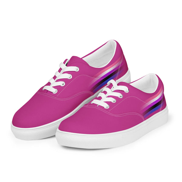 Casual Genderfluid Pride Colors Fuchsia Lace-up Shoes - Women Sizes