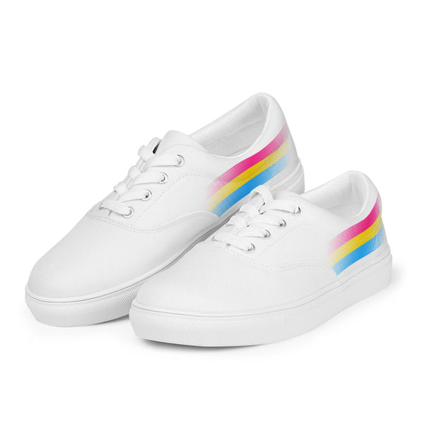 Casual Pansexual Pride Colors White Lace-up Shoes - Women Sizes
