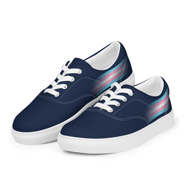 Casual Transgender Pride Colors Navy Lace-up Shoes - Women Sizes