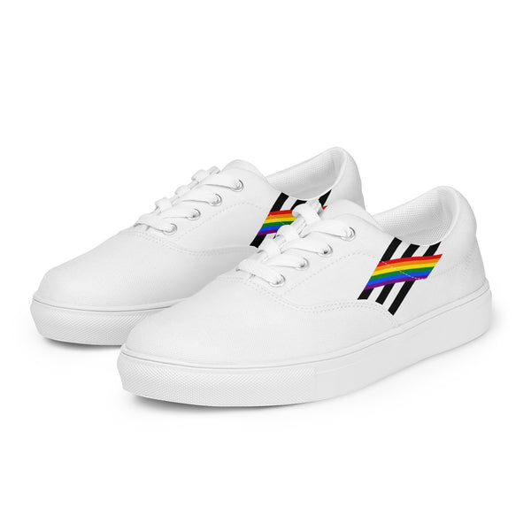 Classic Ally Pride Colors White Lace-up Shoes - Women Sizes