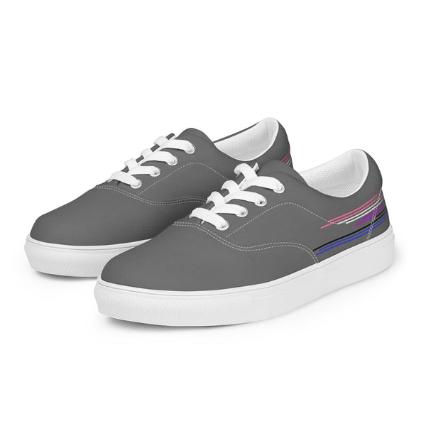 Modern Genderfluid Pride Colors Gray Lace-up Shoes - Women Sizes