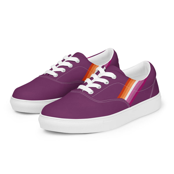 Classic Lesbian Pride Colors Purple Lace-up Shoes - Women Sizes