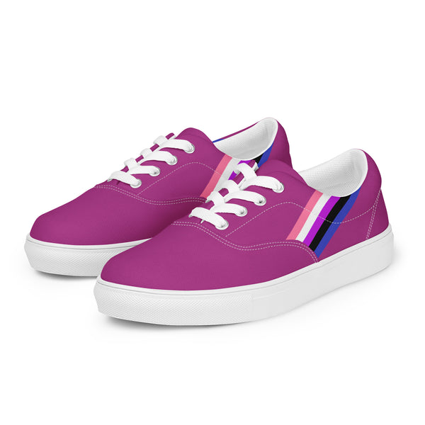 Classic Genderfluid Pride Colors Purple Lace-up Shoes - Women Sizes