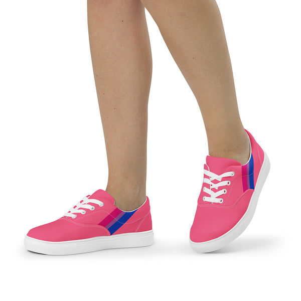 Classic Bisexual Pride Colors Pink Lace-up Shoes - Women Sizes