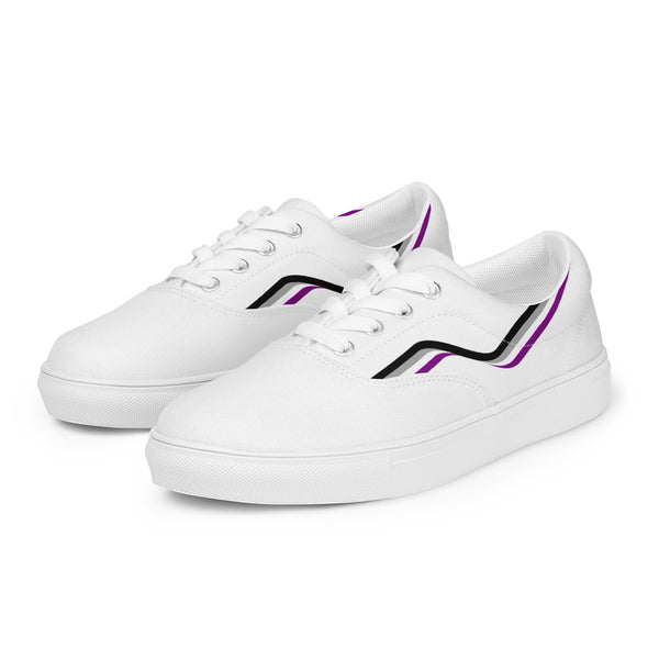 Original Asexual Pride Colors White Lace-up Shoes