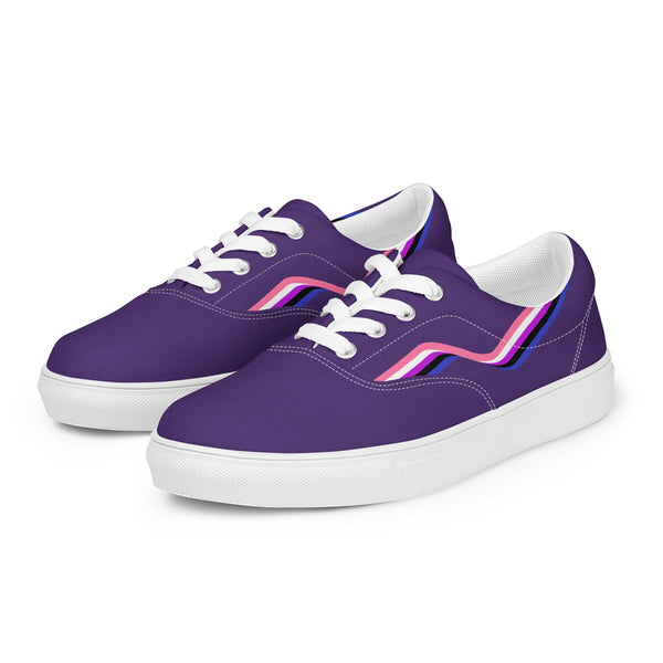 Original Genderfluid Pride Colors Purple Lace-up Shoes