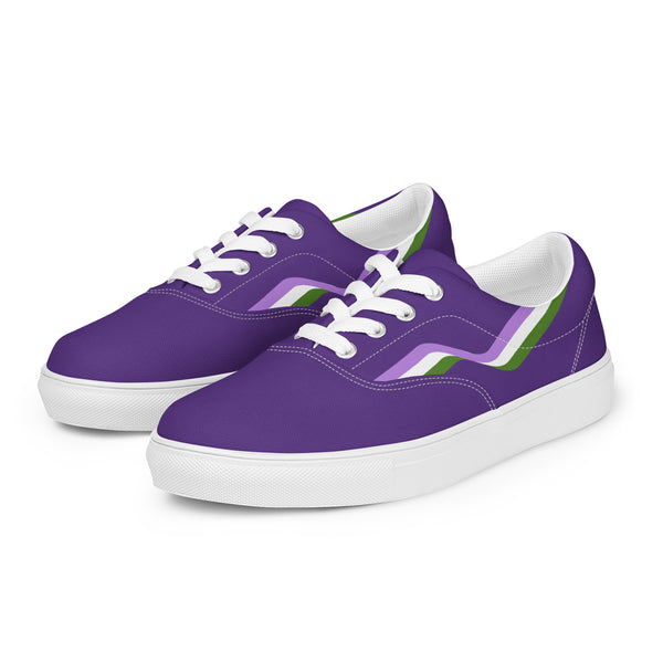 Original Genderqueer Pride Colors Purple Lace-up Shoes - Women Sizes