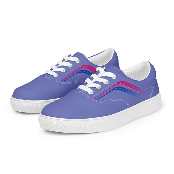 Trendy Bisexual Pride Colors Blue Lace-up Shoes - Women Sizes