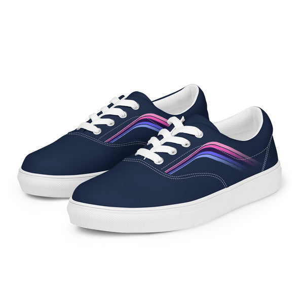 Trendy Omnisexual Pride Colors Navy Lace-up Shoes - Women Sizes