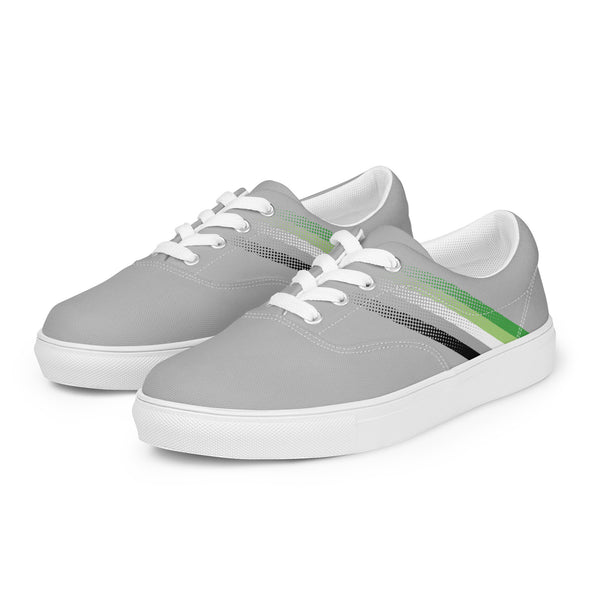 Aromantic Pride Colors Modern Gray Lace-up Shoes - Women Sizes