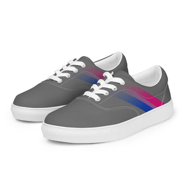 Bisexual Pride Colors Modern Gray Lace-up Shoes - Women Sizes