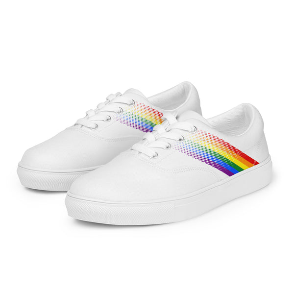 Gay Pride Colors Modern White Lace-up Shoes - Women Sizes