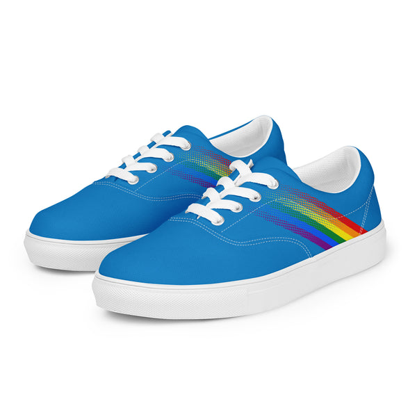 Gay Pride Colors Modern Blue Lace-up Shoes - Women Sizes