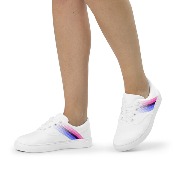 Omnisexual Pride Colors Modern White Lace-up Shoes - Women Sizes