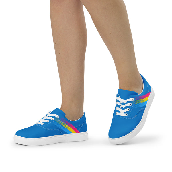 Pansexual Pride Colors Modern Blue Lace-up Shoes - Women Sizes