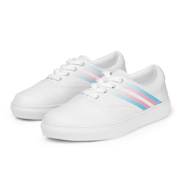 Transgender Pride Colors Modern White Lace-up Shoes - Women Sizes