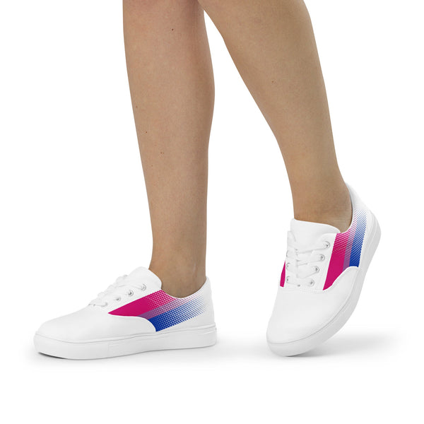 Bisexual Pride Colors Original White Lace-up Shoes