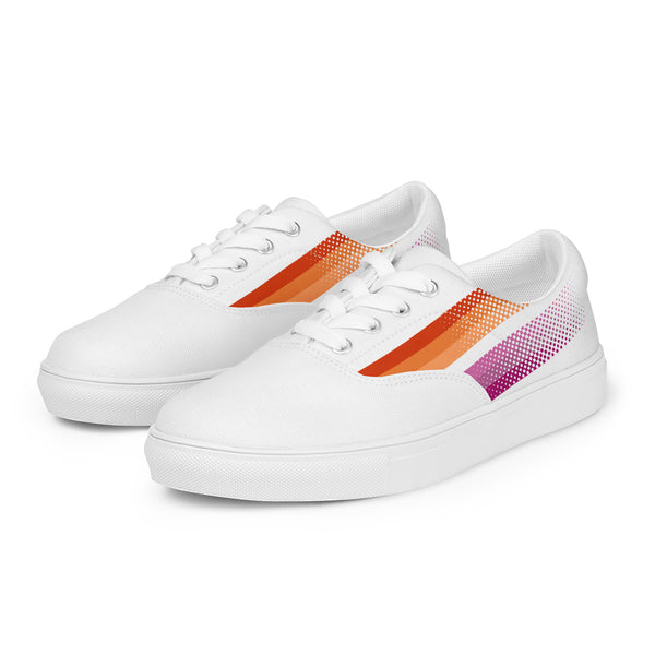 Lesbian Pride Colors Original White Lace-up Shoes - Women Sizes
