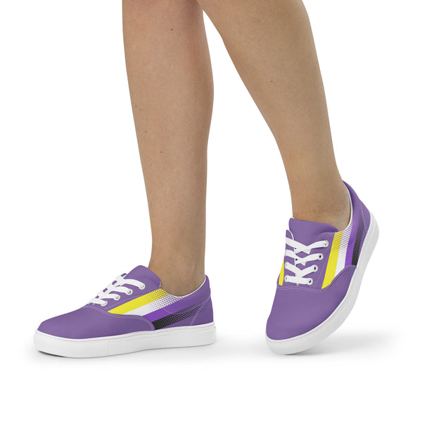 Non-Binary Pride Colors Original Purple Lace-up Shoes - Women Sizes