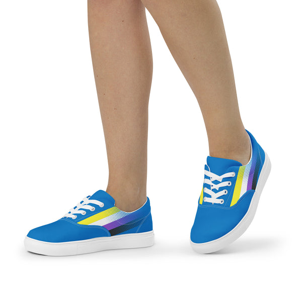 Non-Binary Pride Colors Original Blue Lace-up Shoes - Women Sizes