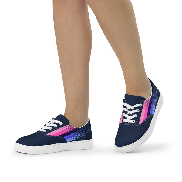 Omnisexual Pride Colors Original Navy Lace-up Shoes - Women Sizes
