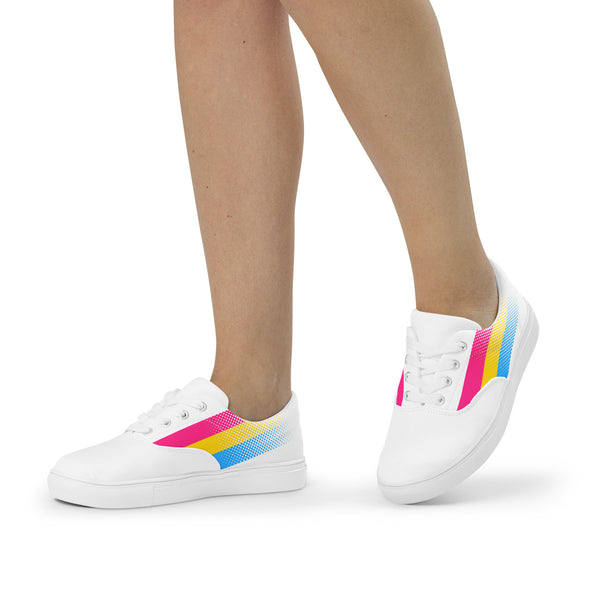 Pansexual Pride Colors Original White Lace-up Shoes - Women Sizes