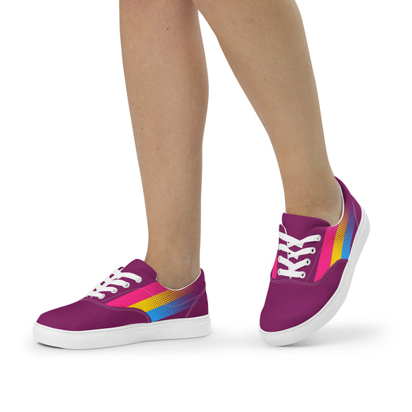 Pansexual Pride Colors Original Purple Lace-up Shoes - Women Sizes
