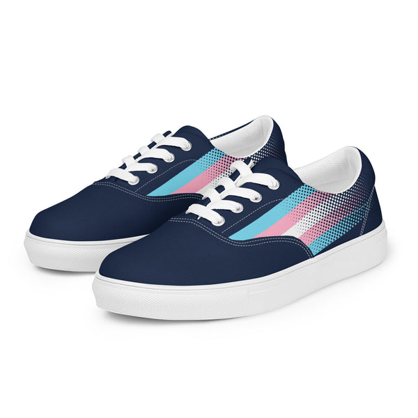 Transgender Pride Flag Navy Lace-up Shoes