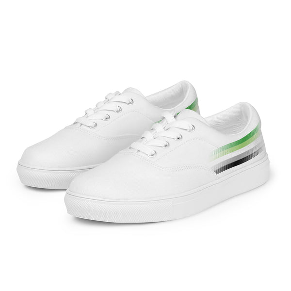 Casual Aromantic Pride Colors White Lace-up Shoes - Women Sizes
