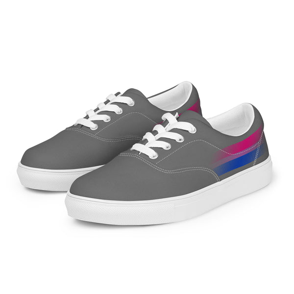 Casual Bisexual Pride Colors Gray Lace-up Shoes - Women Sizes