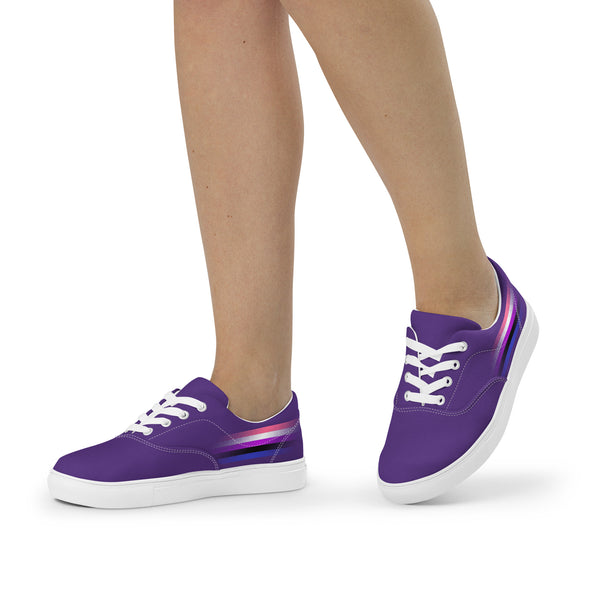 Casual Genderfluid Pride Colors Purple Lace-up Shoes - Women Sizes