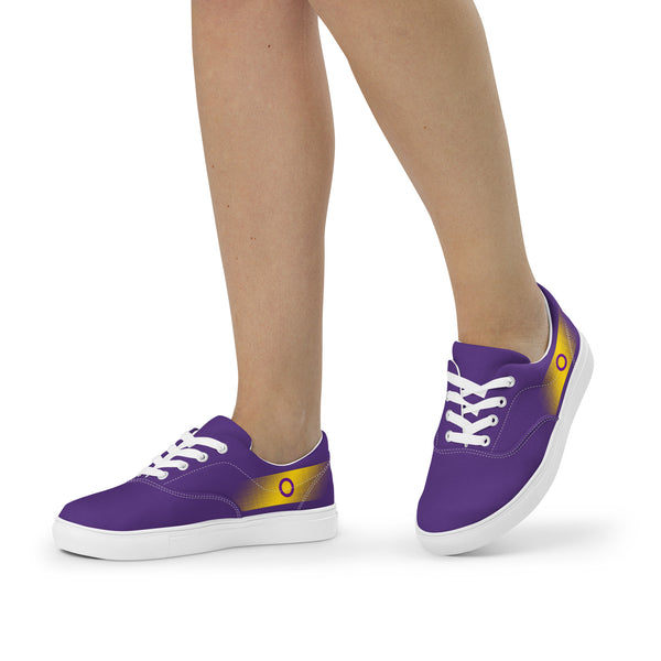 Casual Intersex Pride Colors Purple Lace-up Shoes - Women Sizes