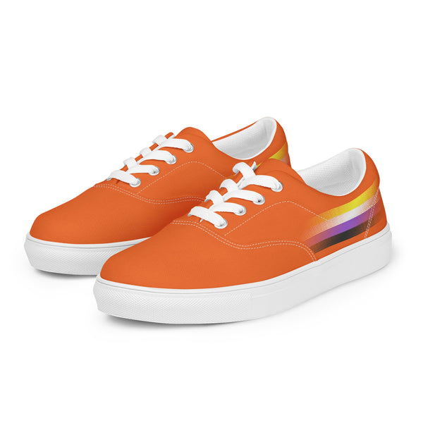Casual Non-Binary Pride Colors Orange Lace-up Shoes - Women Sizes