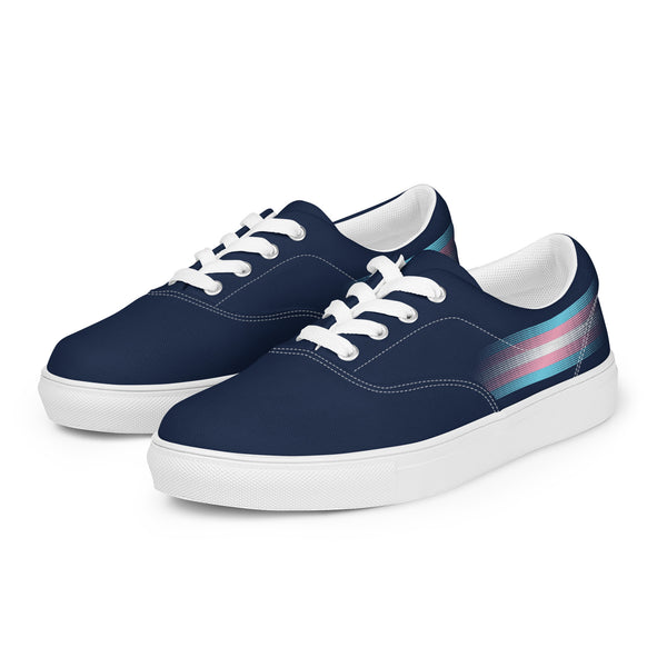 Casual Transgender Pride Colors Navy Lace-up Shoes - Women Sizes