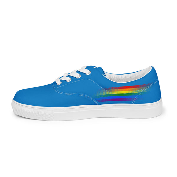 Casual Gay Pride Colors Blue Lace-up Shoes - Women Sizes