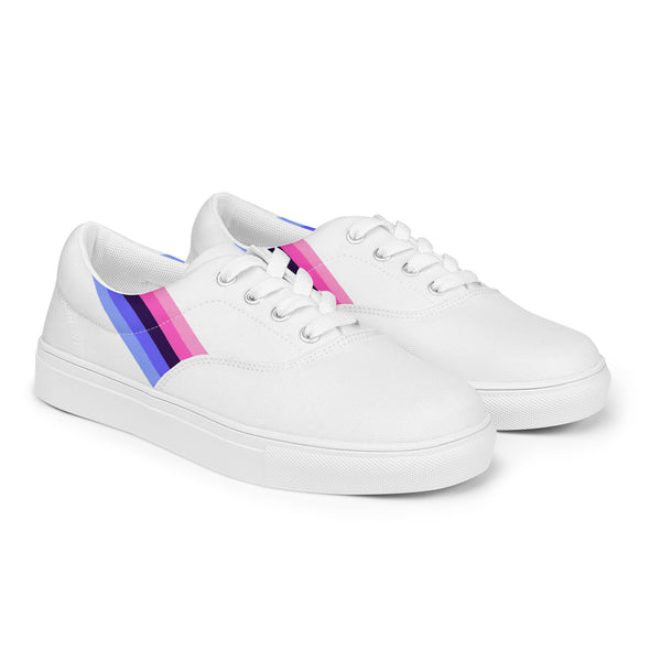 Classic Omnisexual Pride Colors White Lace-up Shoes - Women Sizes