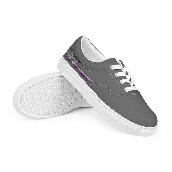 Modern Asexual Pride Colors Gray Lace-up Shoes - Women Sizes