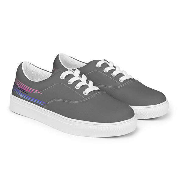 Modern Omnisexual Pride Colors Gray Lace-up Shoes - Women Sizes