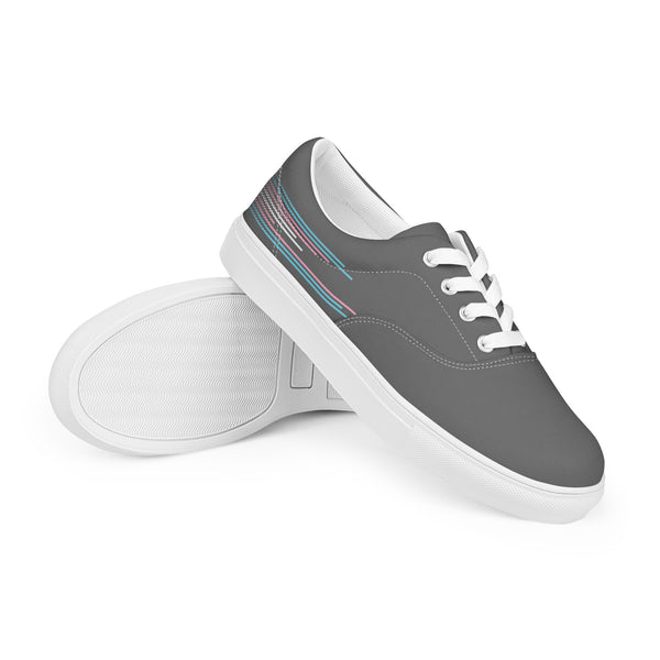 Modern Transgender Pride Colors Gray Lace-up Shoes - Women Sizes