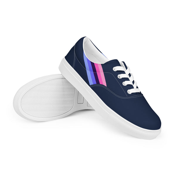 Classic Omnisexual Pride Colors Navy Lace-up Shoes - Women Sizes