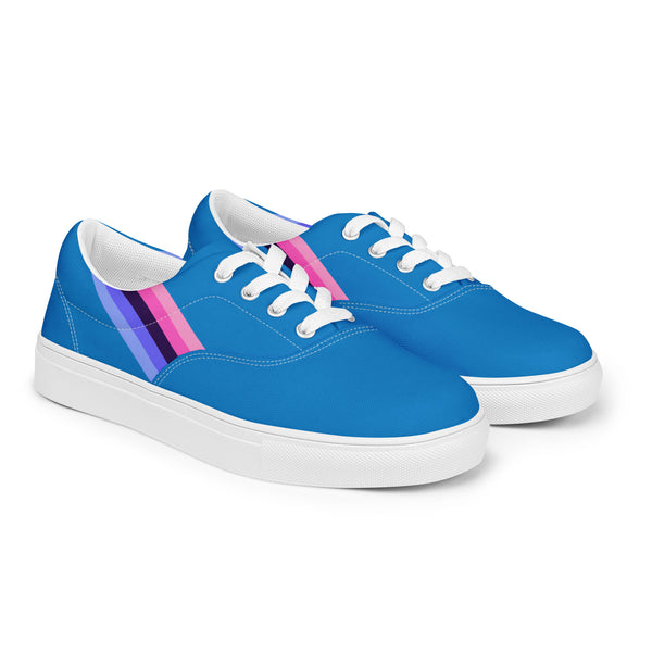 Classic Omnisexual Pride Colors Blue Lace-up Shoes - Women Sizes