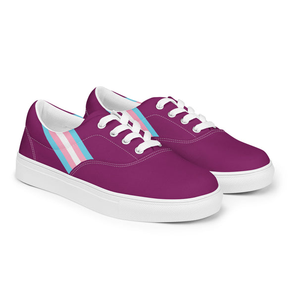 Classic Transgender Pride Colors Purple Lace-up Shoes - Women Sizes
