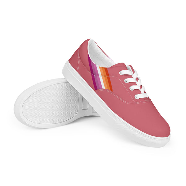 Classic Lesbian Pride Colors Pink Lace-up Shoes - Women Sizes