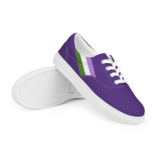 Classic Genderqueer Pride Colors Purple Lace-up Shoes - Women Sizes