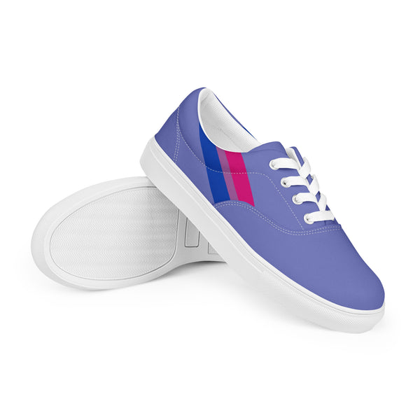 Classic Bisexual Pride Colors Blue Lace-up Shoes - Women Sizes