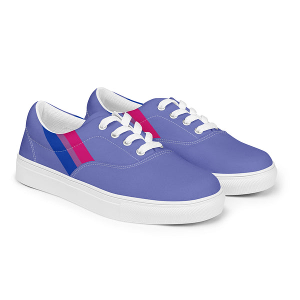 Classic Bisexual Pride Colors Blue Lace-up Shoes - Women Sizes