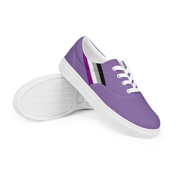 Classic Asexual Pride Colors Purple Lace-up Shoes - Women Sizes